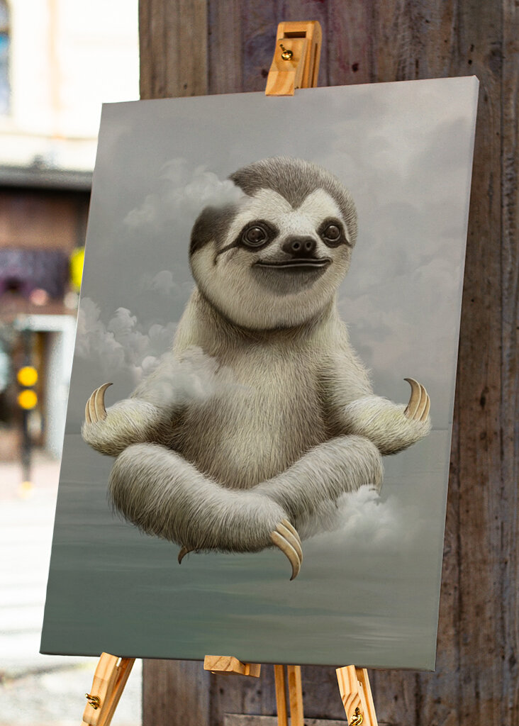 Lenistwo Zen unoszące się w powietrzu