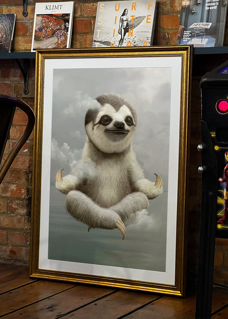 Lenistwo Zen unoszące się w powietrzu