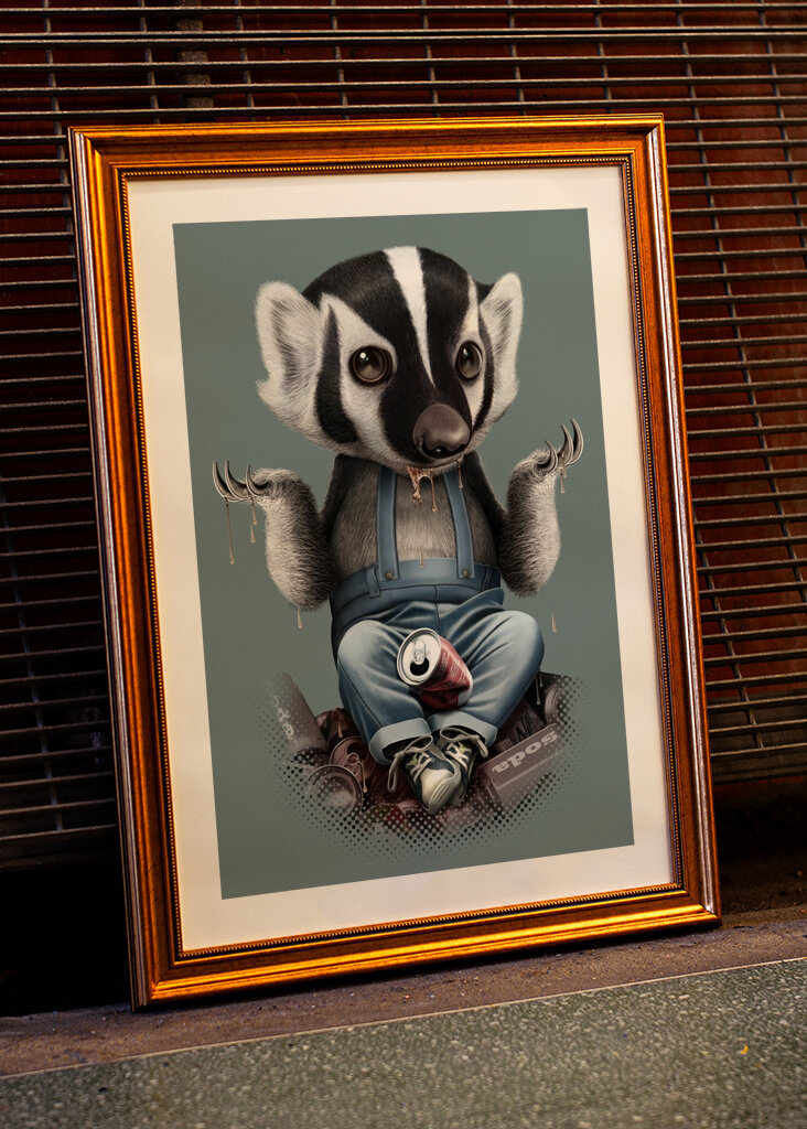 Playful Badger Charm