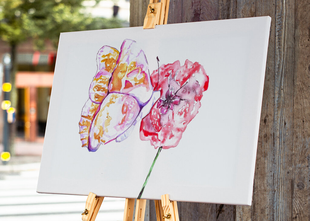Butterfly and Red Poppy