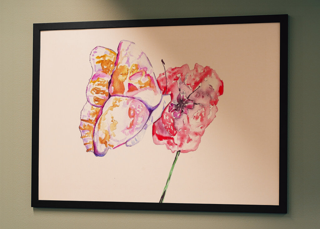 Butterfly and Red Poppy