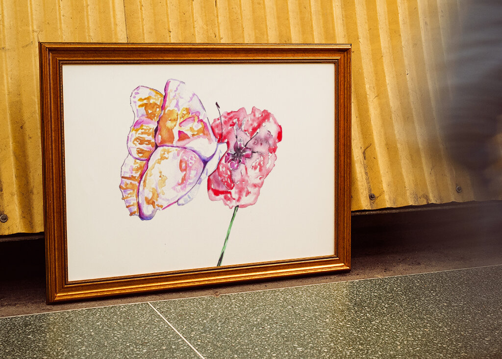 Butterfly and Red Poppy