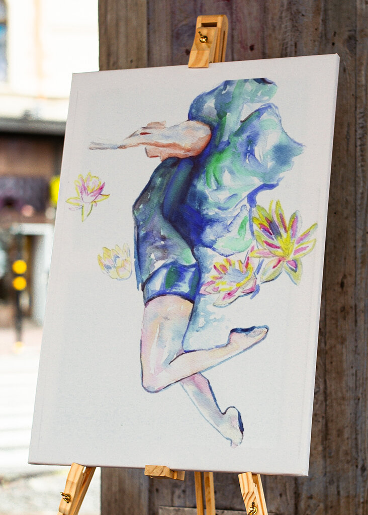 Watercolor of a Woman Figure 