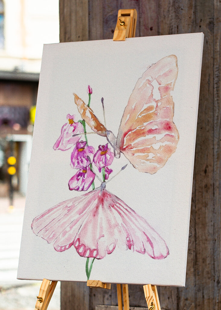 Two Butterflies On Flowers