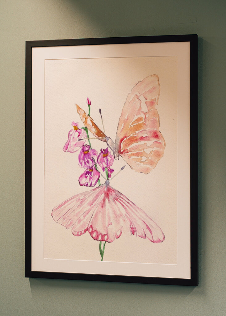 Two Butterflies On Flowers