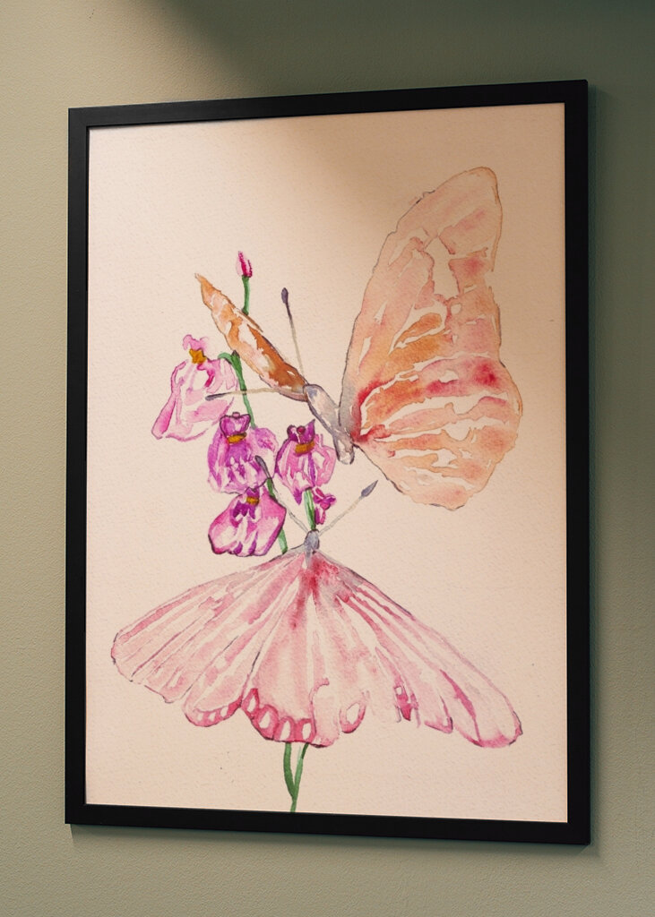 Two Butterflies On Flowers