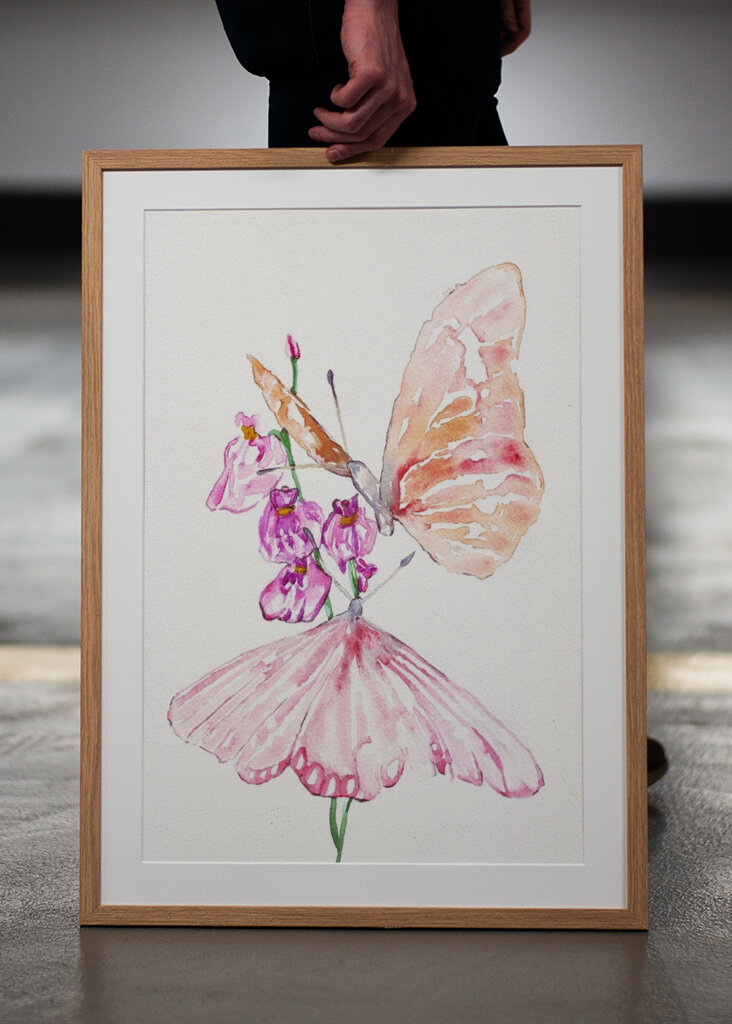 Two Butterflies On Flowers