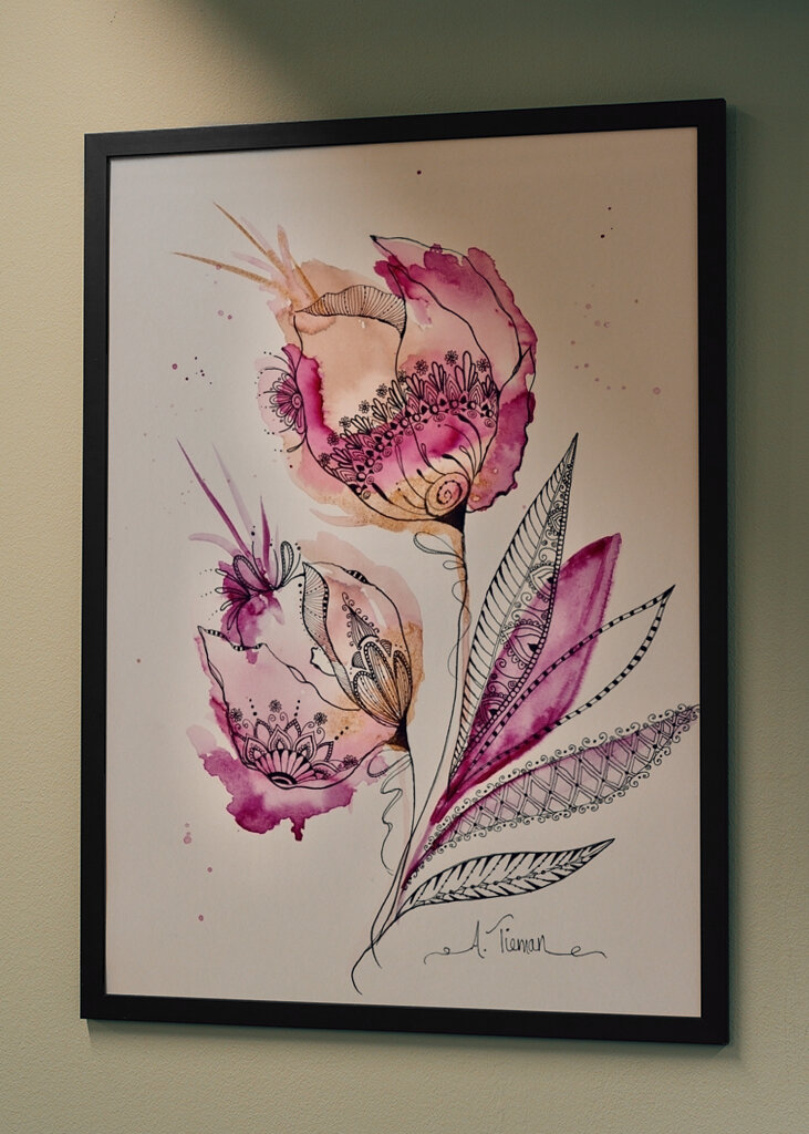 Blomsterdrømme i blæk