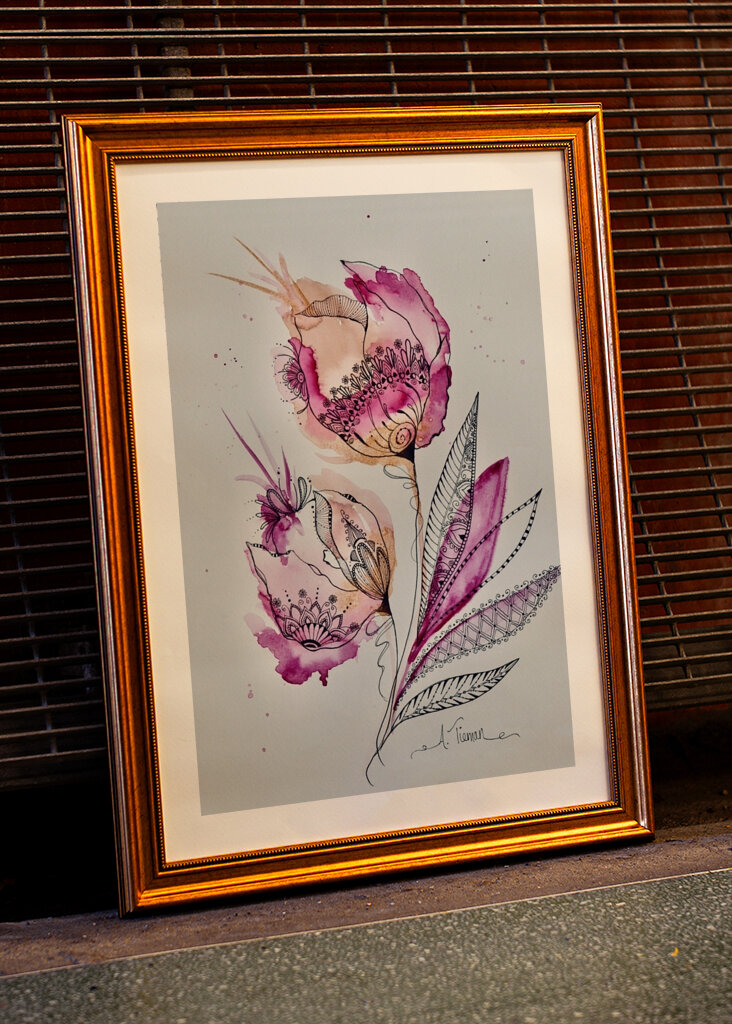 Blomsterdrømme i blæk