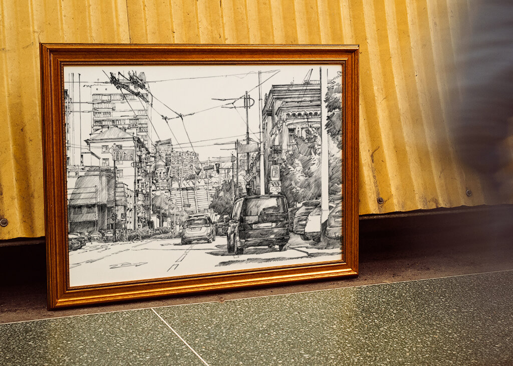 Urbane Skyline-Skizze