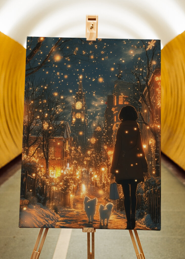 Passeggiata invernale sotto lo scintillio