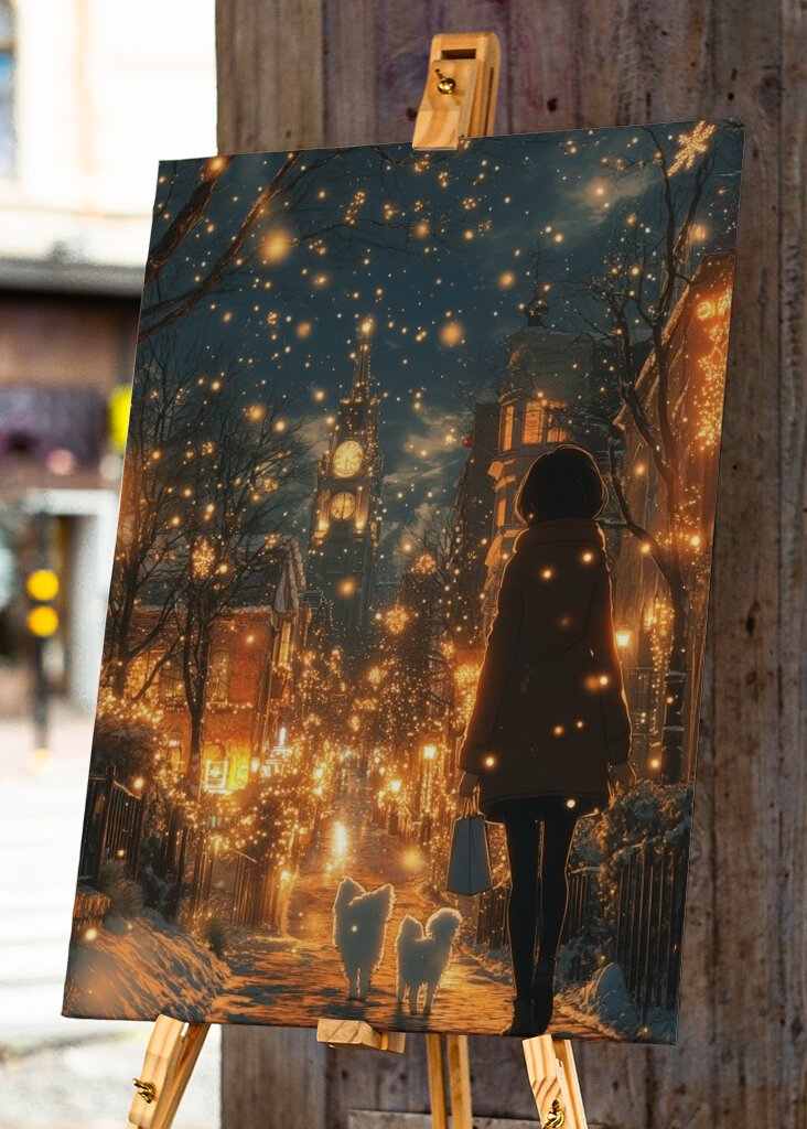 Passeggiata invernale sotto lo scintillio