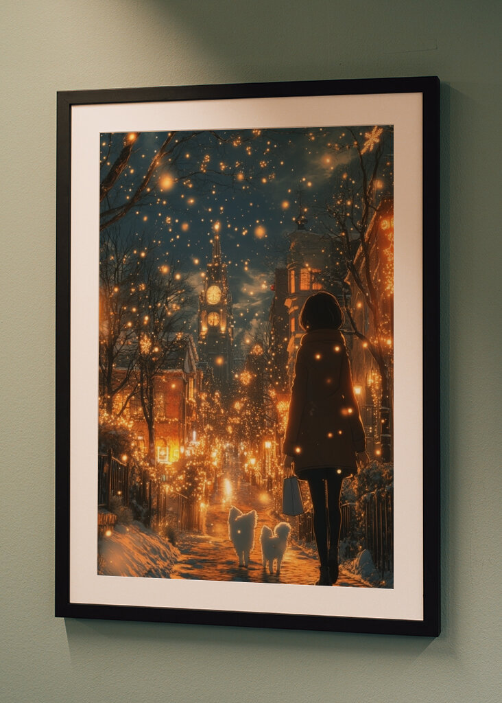 Passeggiata invernale sotto lo scintillio