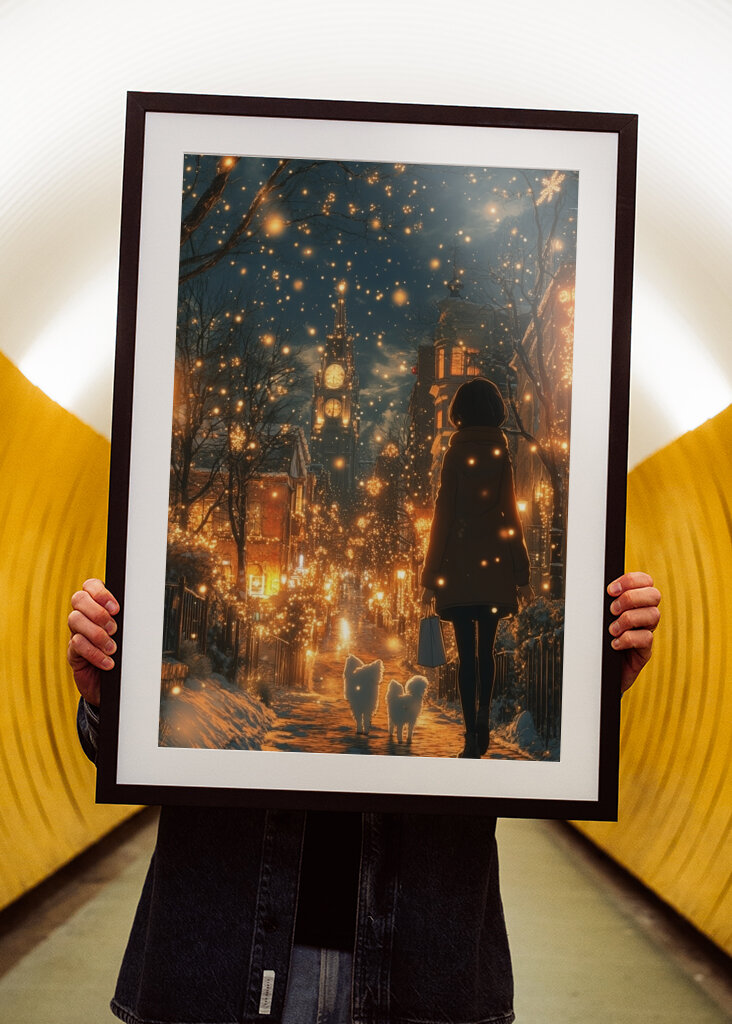 Passeggiata invernale sotto lo scintillio