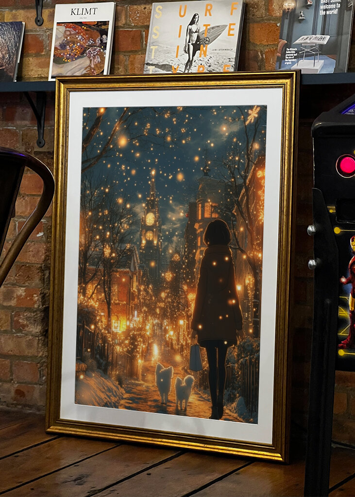 Passeggiata invernale sotto lo scintillio