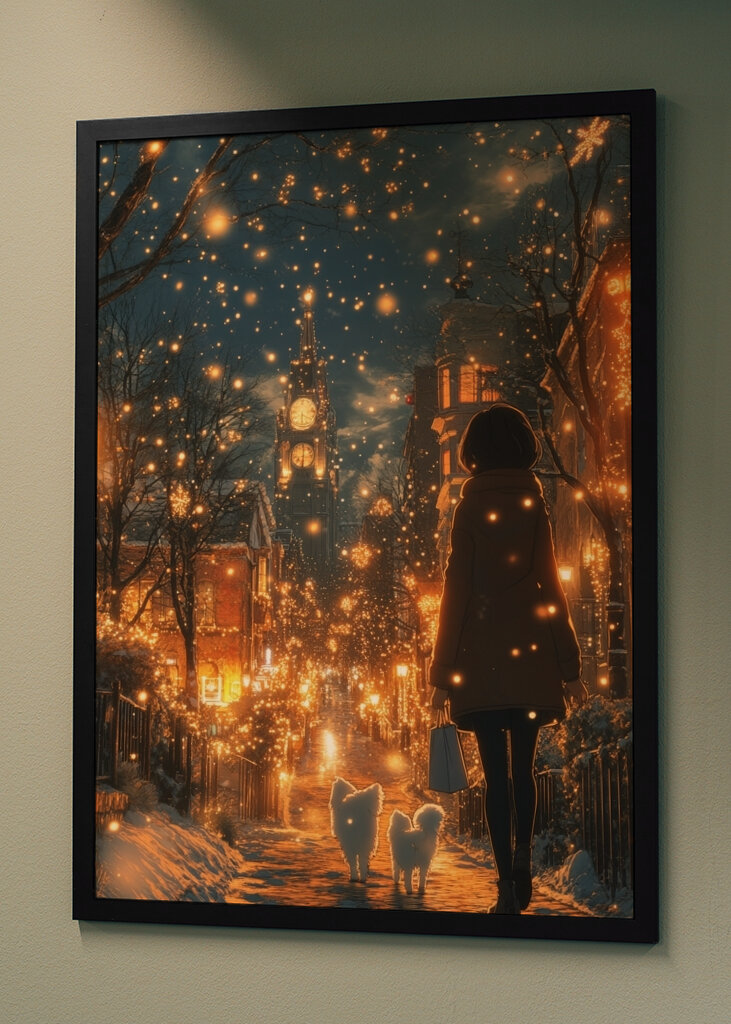 Passeggiata invernale sotto lo scintillio