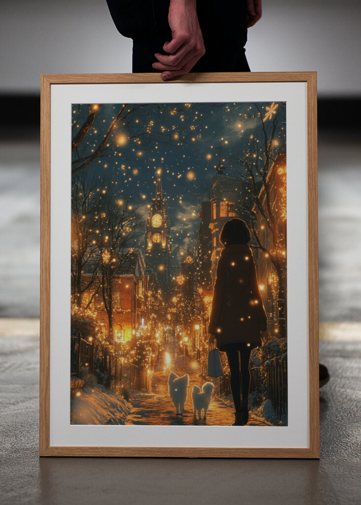 Passeggiata invernale sotto lo scintillio