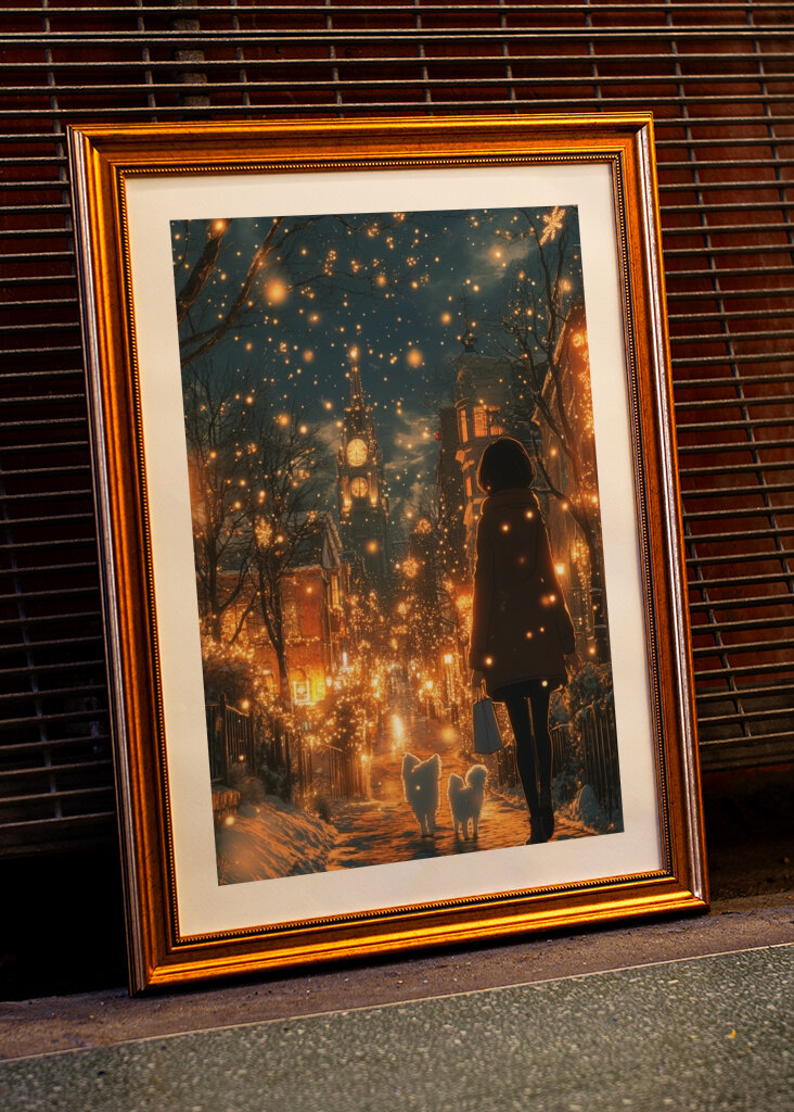 Passeggiata invernale sotto lo scintillio