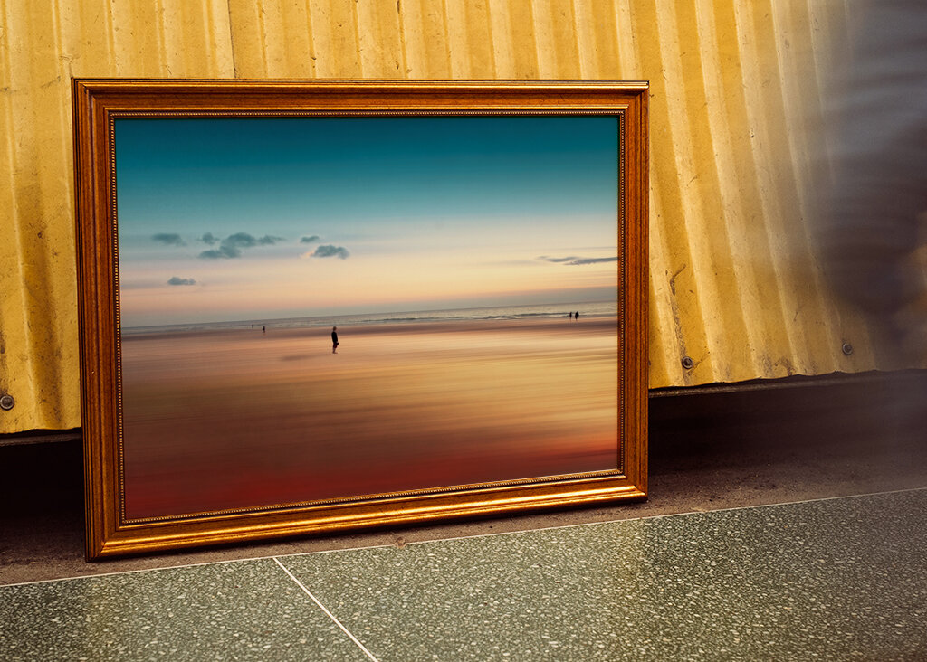 Ensam på stranden Abstraktion