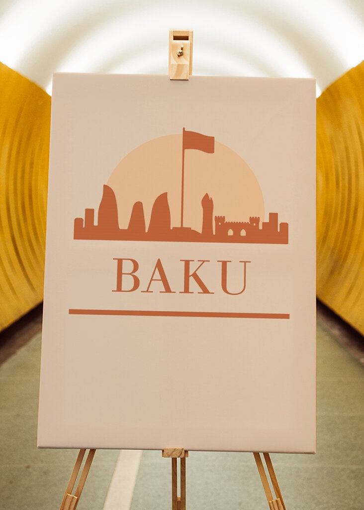 Baku Skyline Silhouette