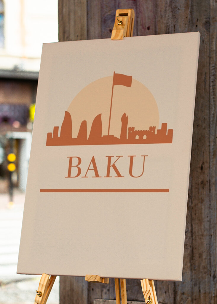 Baku Skyline Silhouette