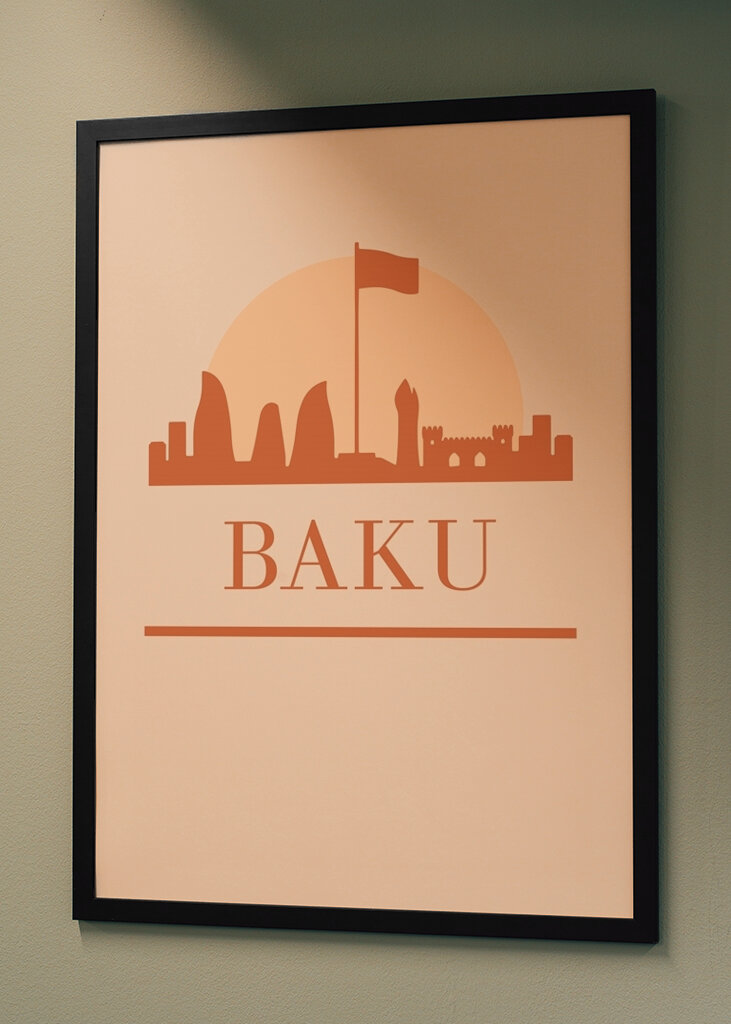 Baku Skyline Silhouette