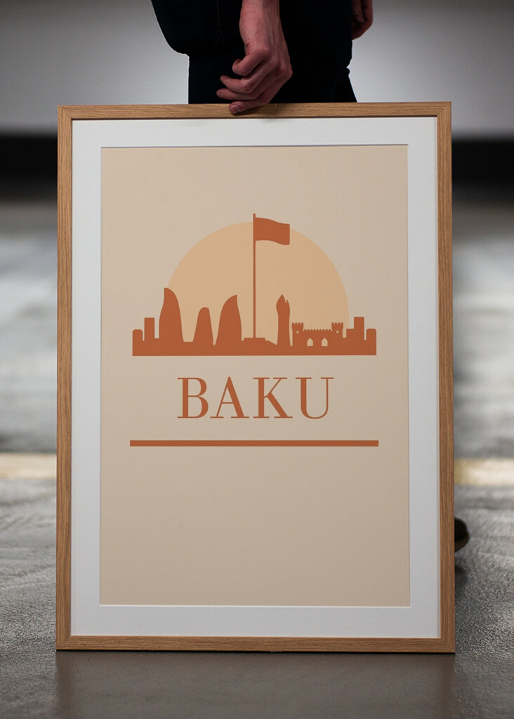 Baku Skyline Silhouette