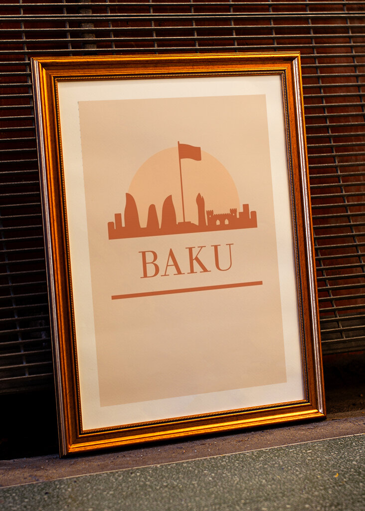 Baku Skyline Silhouette