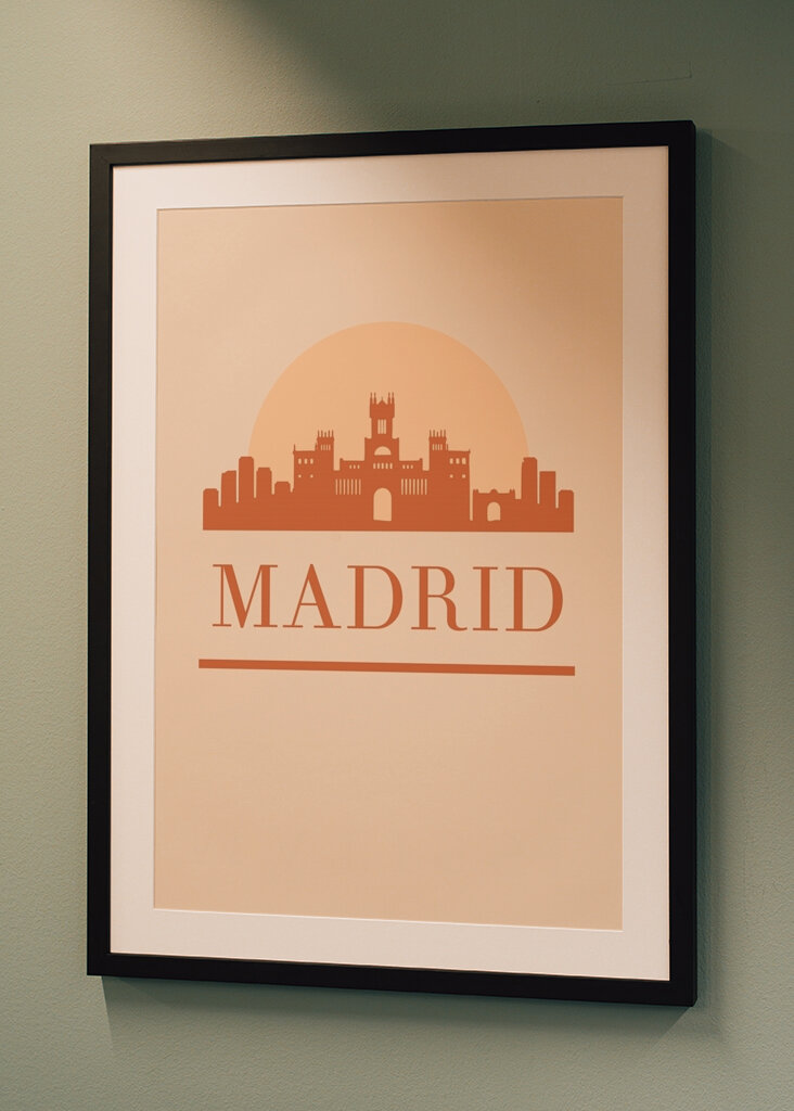 Panoráma Madridu Západ slnka