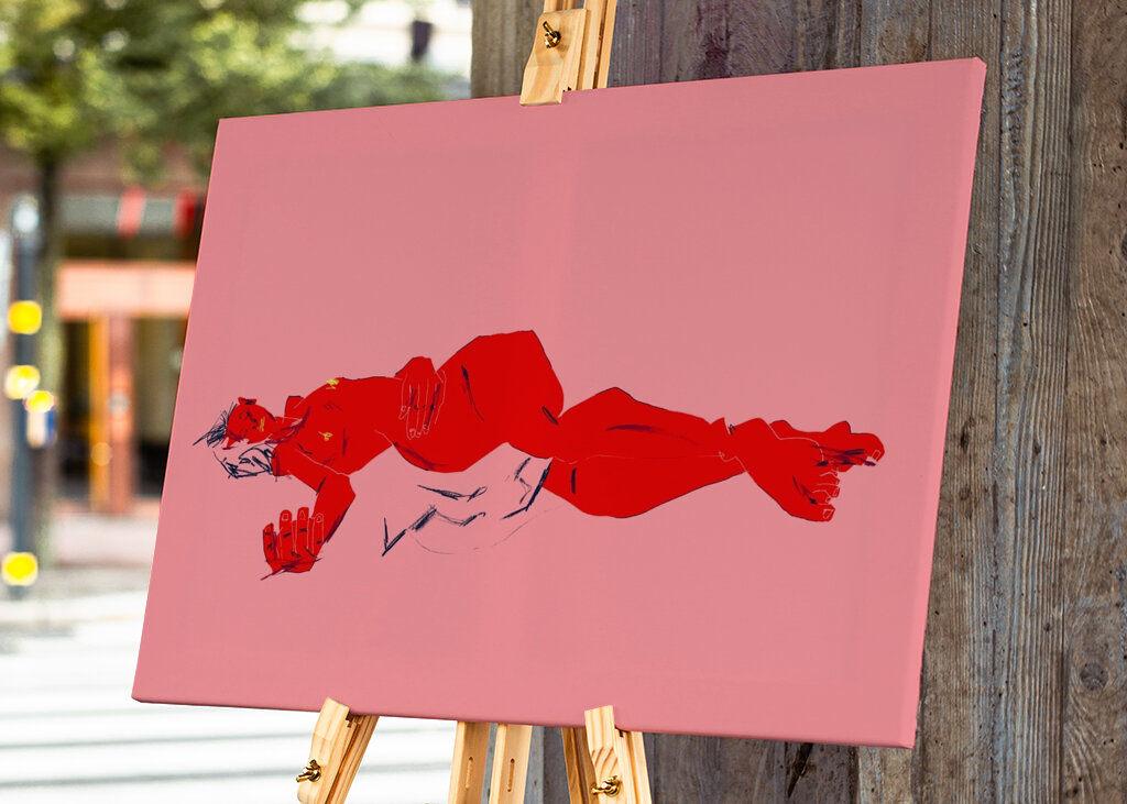 Afslappende karmosinrød form