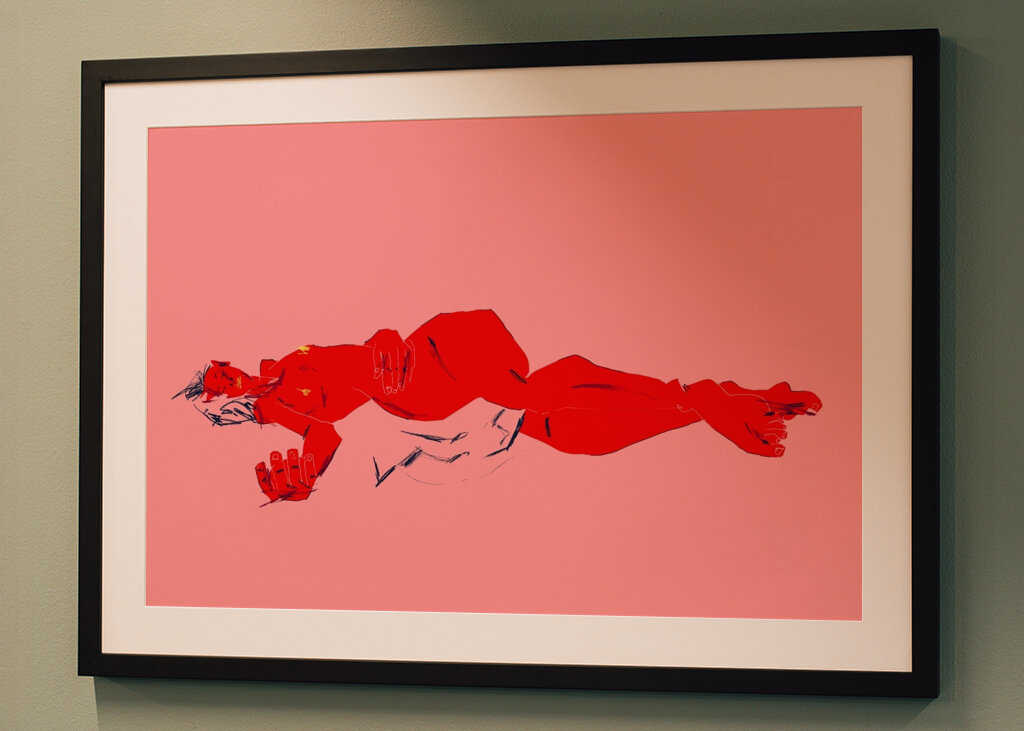 Afslappende karmosinrød form