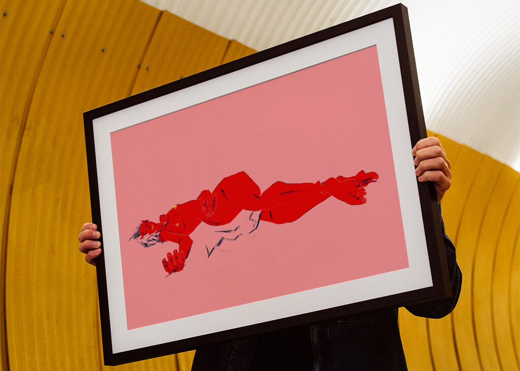 Afslappende karmosinrød form