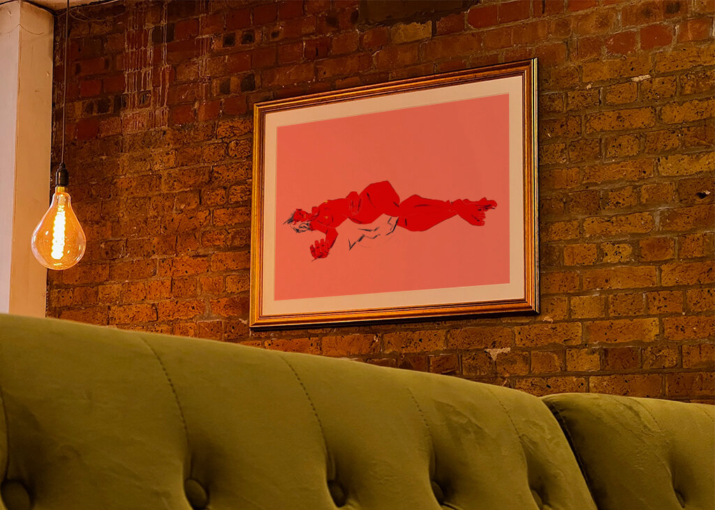 Afslappende karmosinrød form