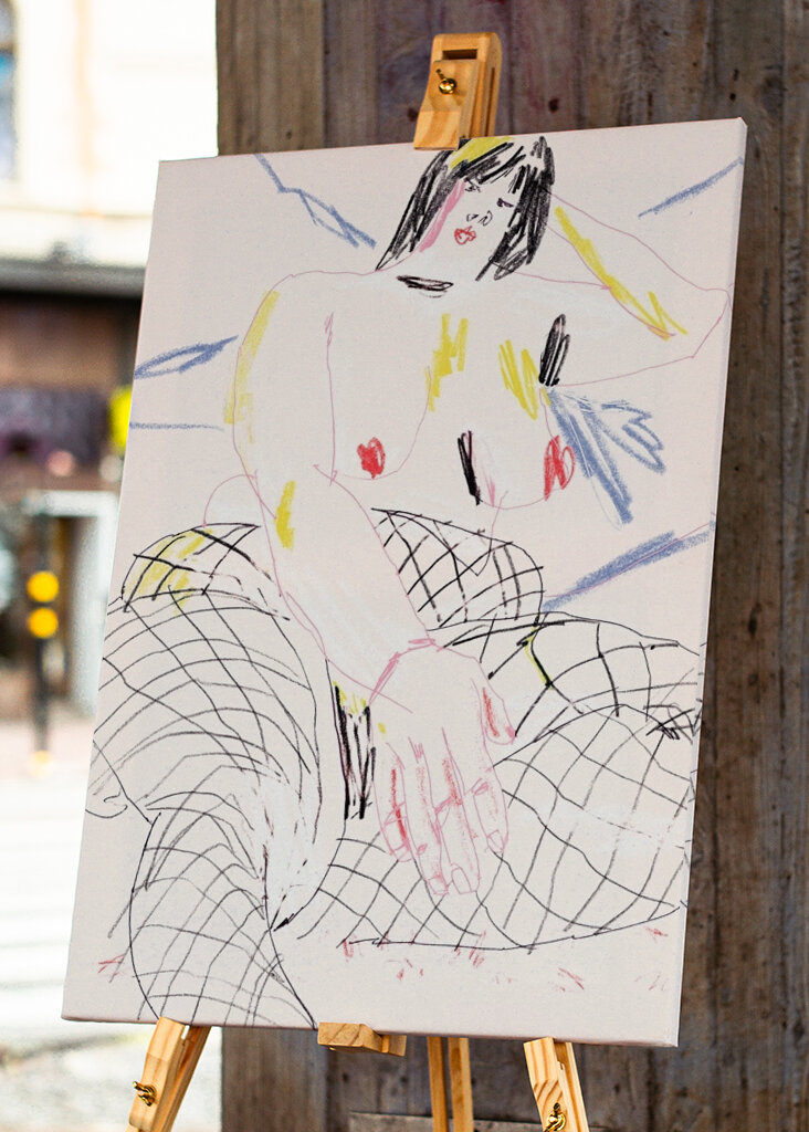 Levende skitse silhuet