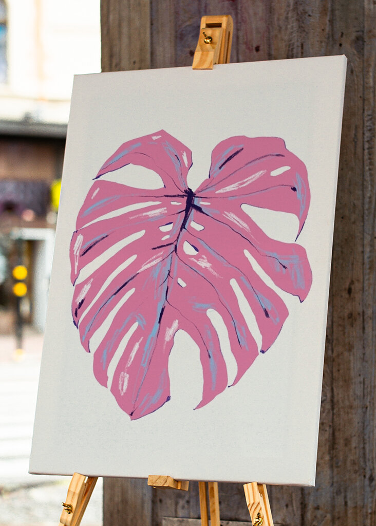 Lyserød Monstera Drøm