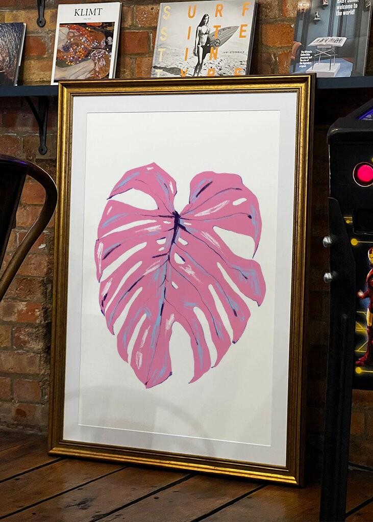 Lyserød Monstera Drøm