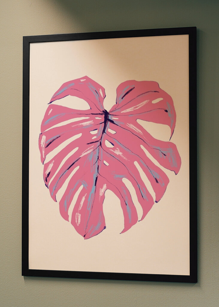 Lyserød Monstera Drøm