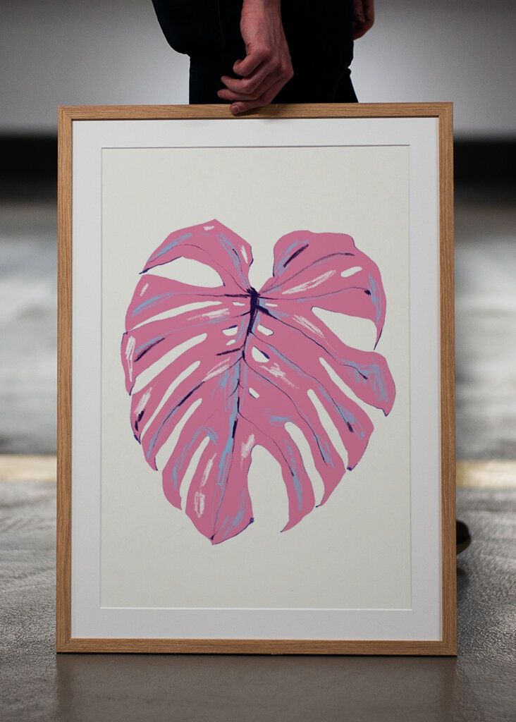 Lyserød Monstera Drøm