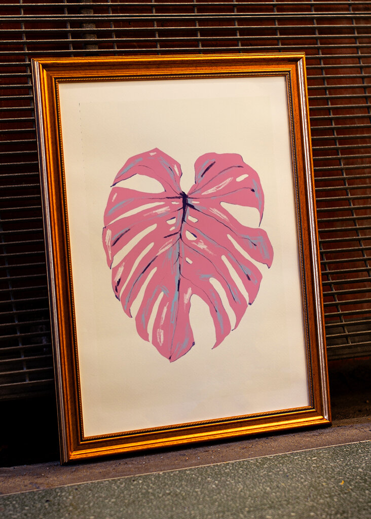 Lyserød Monstera Drøm