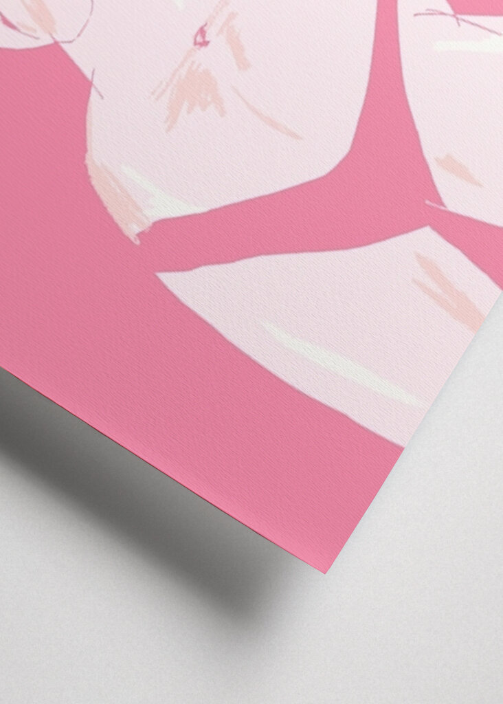 Drømmende lyserød positur