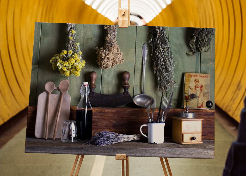 rustykalna scena kuchenna