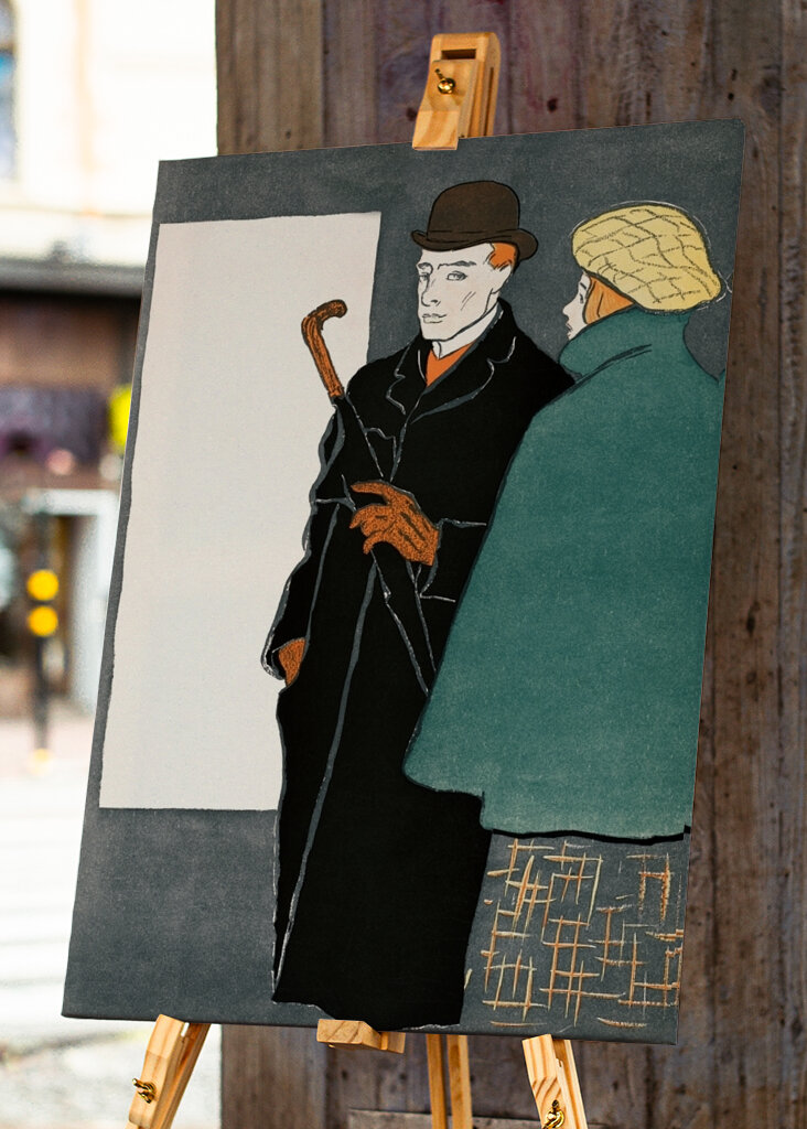 Mann Mit Gehstock Und Frau