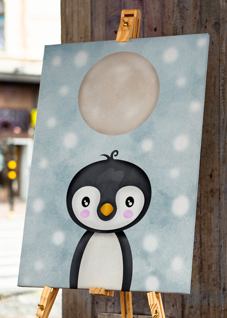 Penguin in the cold night