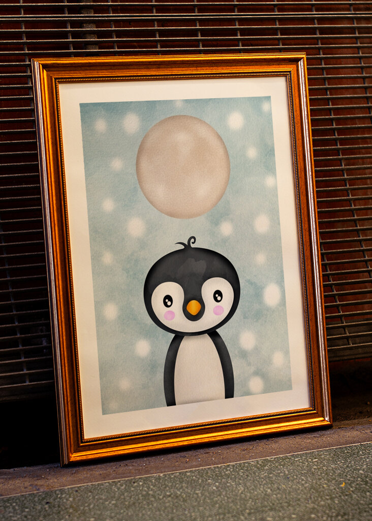 Penguin in the cold night