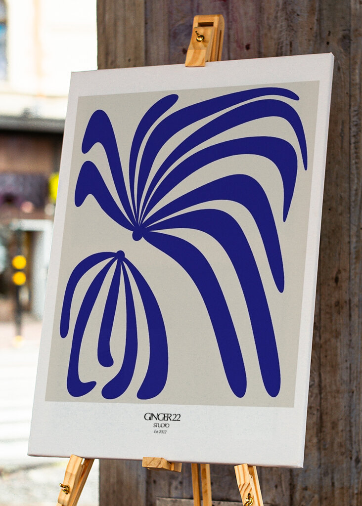 Flytende blå former