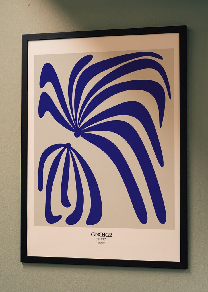 Flytende blå former