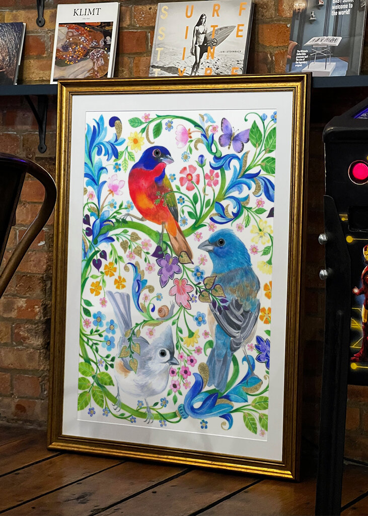 Živé zahradní ptáky