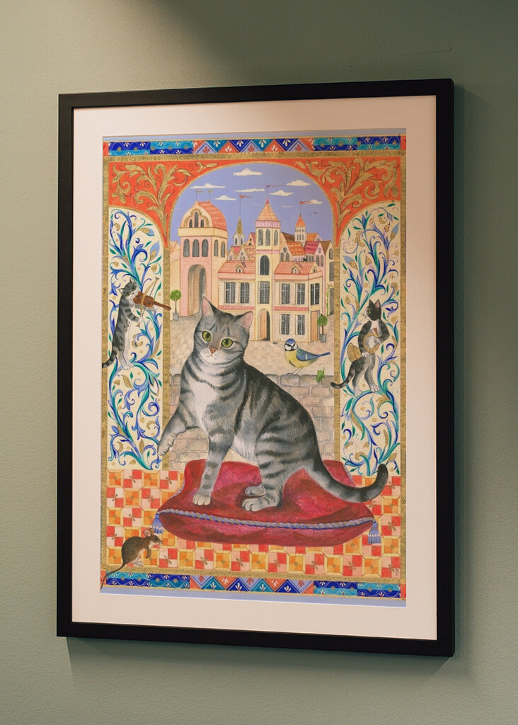 Mittelalterliche Katzenszene