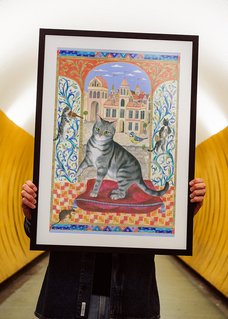 Mittelalterliche Katzenszene