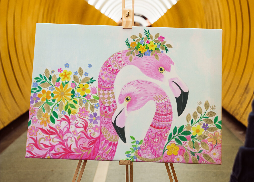 Floral Flamingos Dream